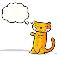 cartoon cat with thought bubble N51