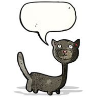 cartoon cat with speech bubble N59