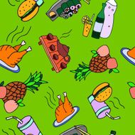 seamless pattern of food and drinks N2
