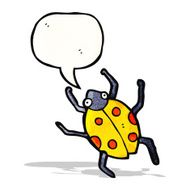 cartoon ladybird with speech bubble
