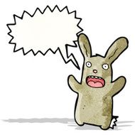 cartoon frightened rabbit