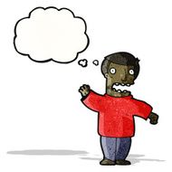 cartoon stressed man waving