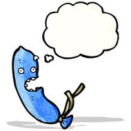 cartoon blue balloon with face N2