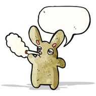 smoking rabbit cartoon
