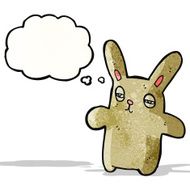 funny tired cartoon rabbit