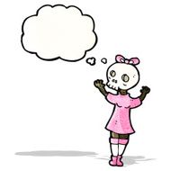 cartoon woman with skull mask N2