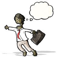 cartoon rushing businessman N2