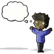 cartoon boy with thought bubble N4