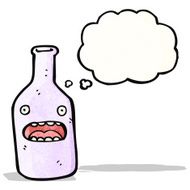 shocked wine bottle cartoon