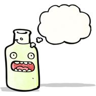 cartoon white wine bottle