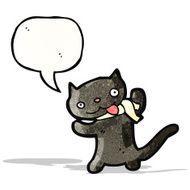 cute black cat cartoon N6