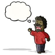 cartoon man with mustache and thought bubble
