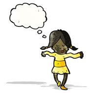 cartoon woman with thought bubble N37