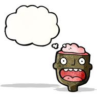 cartoon head with exposed brain