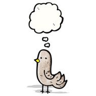 cartoon bird with thought bubble N288