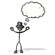 Cartoon Stick Man With Thought Bubble N3