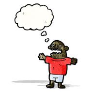 cartoon man with thought bubble N12