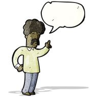 cartoon mustache man with idea N2