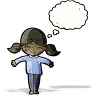 cartoon girl with thought bubble N23
