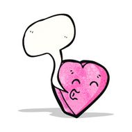 cartoon love heart with speech bubble