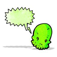 spooky glowing green cartoon skull N2