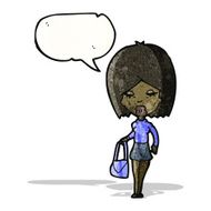 cartoon woman with speech bubble N40