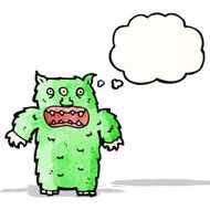 cartoon monster with thought bubble N55