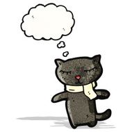 cartoon black cat N15