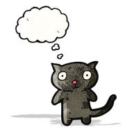 cartoon black cat N17
