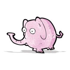 cartoon pink elephant N6