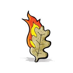 cartoon burning leaf N6