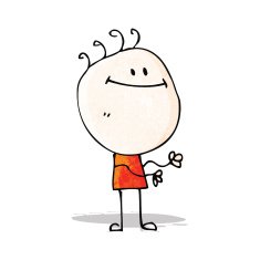 happy doodle boy cartoon