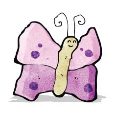 funny cartoon butterfly N11