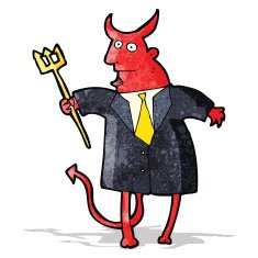cartoon devil in suit