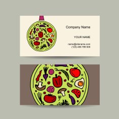 Pan with vegetables Business card design free image download