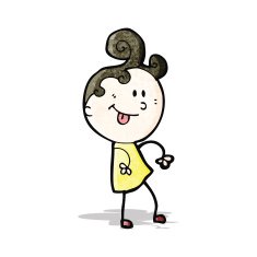 cartoon ditsy doodle girl