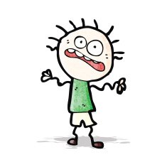 cartoon nervous doodle man