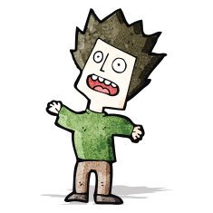 cartoon frightened man N5
