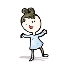 cartoon happy doodle woman N2