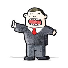 cartoon boss shouting orders