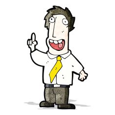cartoon businessman with idea