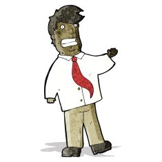 cartoon grinning salesman