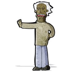 cartoon man gestureing stop