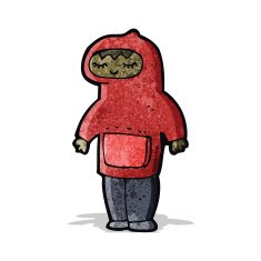 cartoon man wearing hooded top