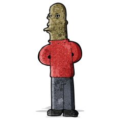 cartoon suspicious man