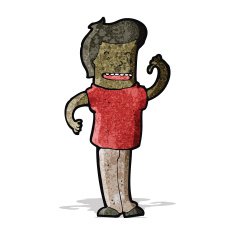 cartoon man pointing at self
