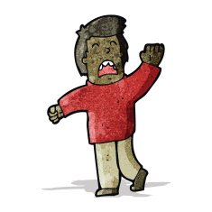 cartoon waving man N11