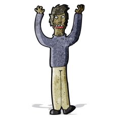cartoon man in state of panic