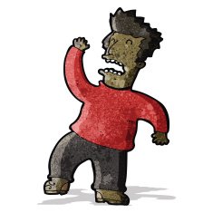 cartoon man in state of panic N2