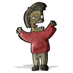 cartoon man in state of panic N3